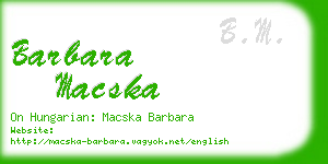 barbara macska business card